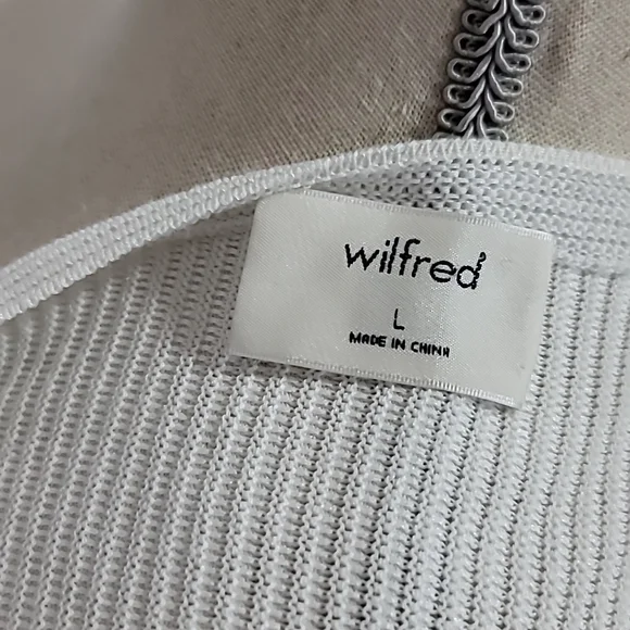 WILFRED Ribbed Viscose Linen Blend Parachute Drop Shoulder Top Blouse - Picture 7 of 9